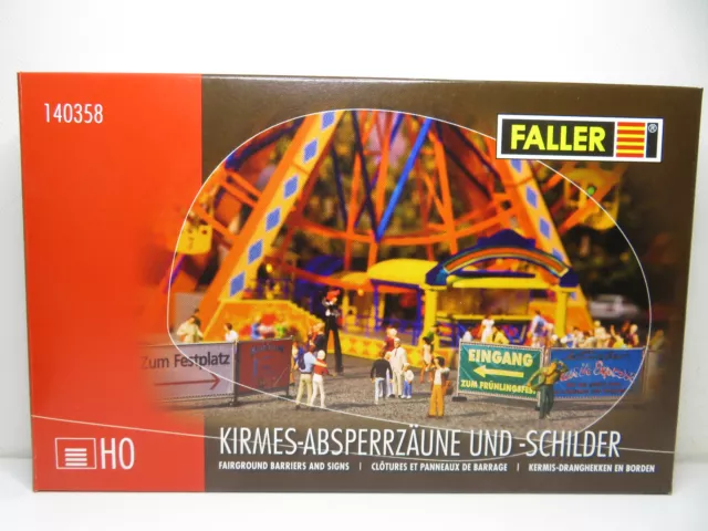 292HO - Faller HO 140358 - Bausatz Kirmes Absperrzäune und Schilder - top in OVP