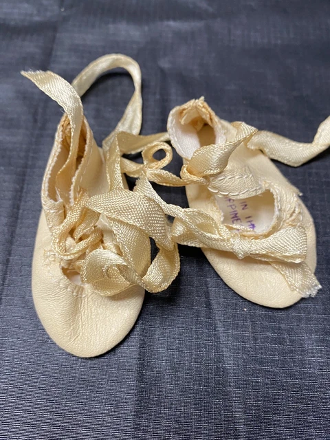 Vintage Unique Leather Doll Shoes For Bisque or Old Style Doll 