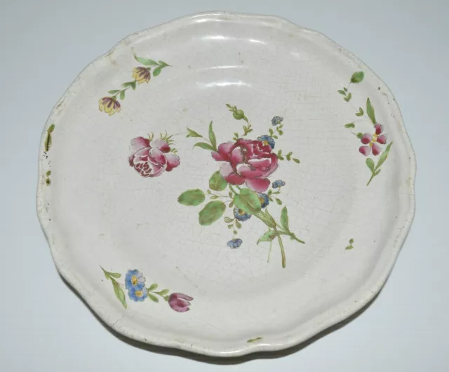 * BELLE ASSIETTE CERAMIQUE XVIIIe Craquelée Fabrique à définir Réf.17041611 -160