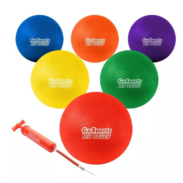 GOSPORTS 6pk Kid's Playground Balls with Carry Bag & Ball Pump | Multicolour