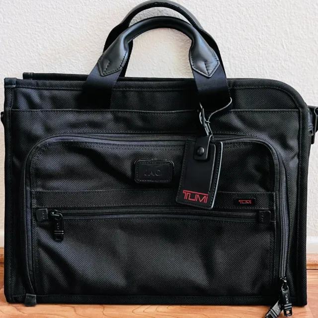 Tumi 26110DH Slim Deluxe Portfolio Black Nylon Business Bag