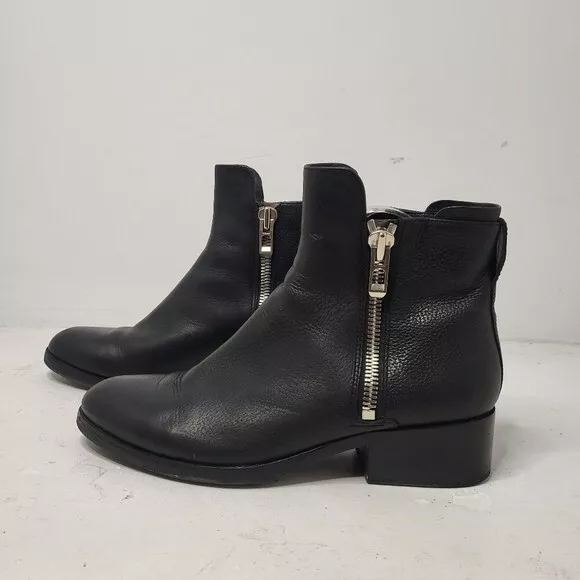 3.1 PHILLIP LIM Black Alexa Leather Boot Size 38.5