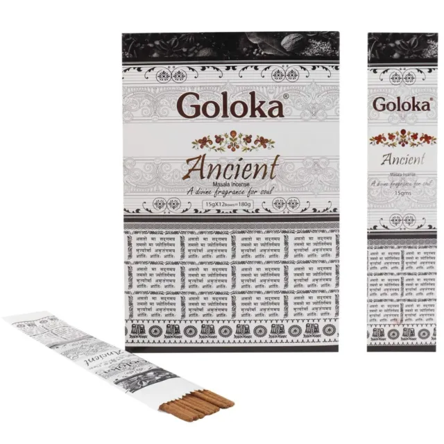 Goloka Ancient Fregrance Agarbatti Incense Sticks 12 Packs of 15g X 180g