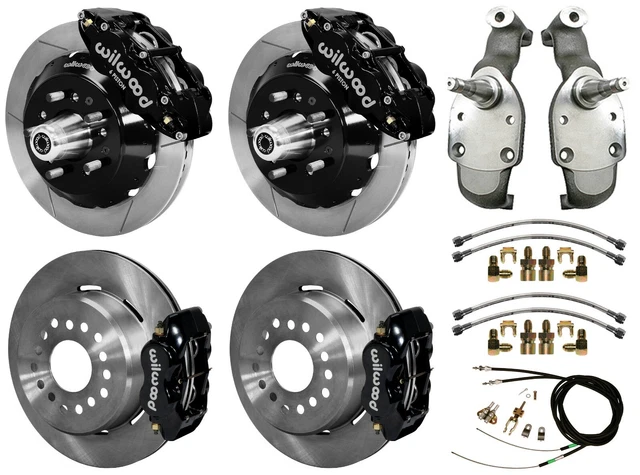 Wilwood Disc Brakes,14" Front & 12" Rear,2" Drop Spindles,59-64 Impala,Black