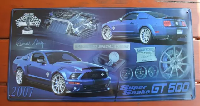 Blechschild ca 48x25 cm Ford Mustang Shelby GT500 Super Snake 427 Panorama