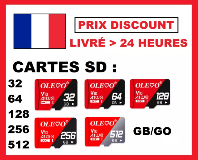 💥 Micro SD (neuf) 💥 GB / GO : 32 | 64 | 128 | 256 | 512 | 💥 Carte Mémoire 💥