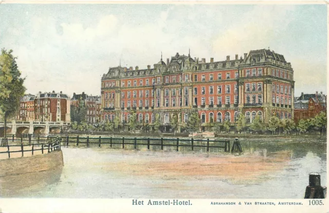 Amsterdam Holland Netherlands Het Amstel Hotel Old Undivided Back Postcard