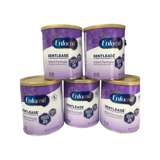 5 CANS ENFAMIL Gentlease MilkBased Powder Formula w/ Iron 12.4 oz Each