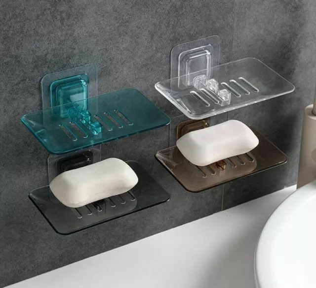 Soap Cup Dish Holder Suction Bathroom Shower Rack Tray Wall Bath Storage
