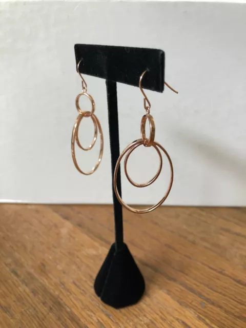 QVC Sterling/14 Kt Gold Plated Hoop Dangle Earrings
