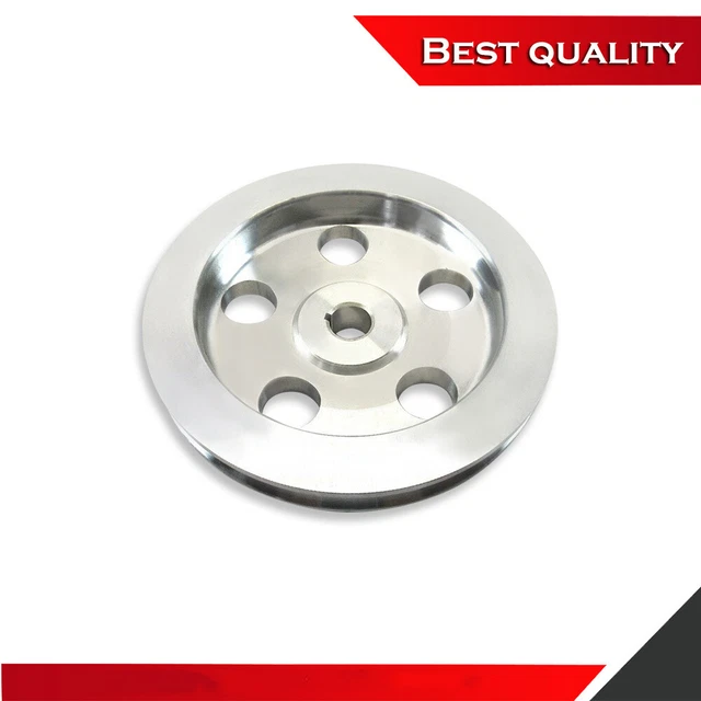 V-Belt Bolt-On Keyway 1 Groove Power Steering Pulley Aluminum Satin