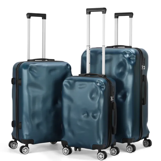 3 Piece Luggage Set,Hardside Lightweight Suitcase w/Spinner Wheels 20/24/28"