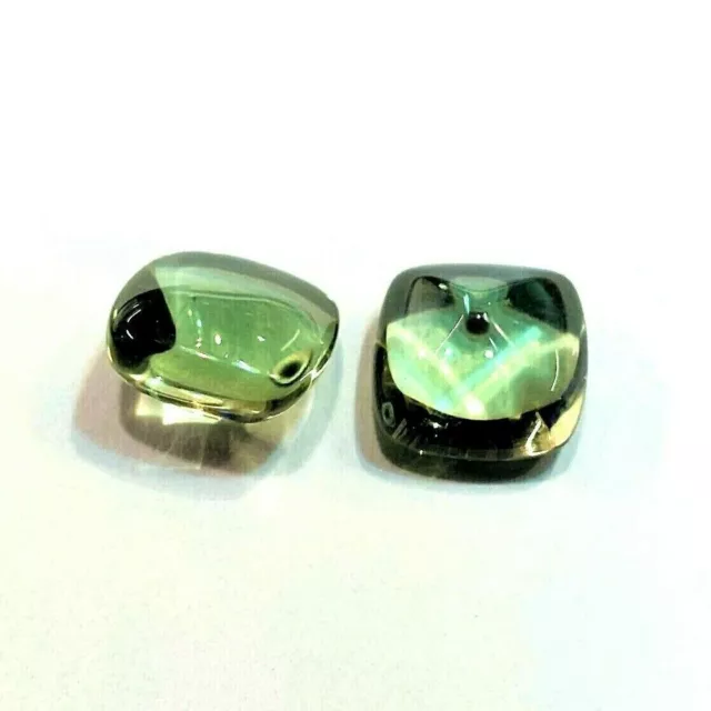 1x Green Prassiolite - Cushion cabochon 10x10mm (1177)