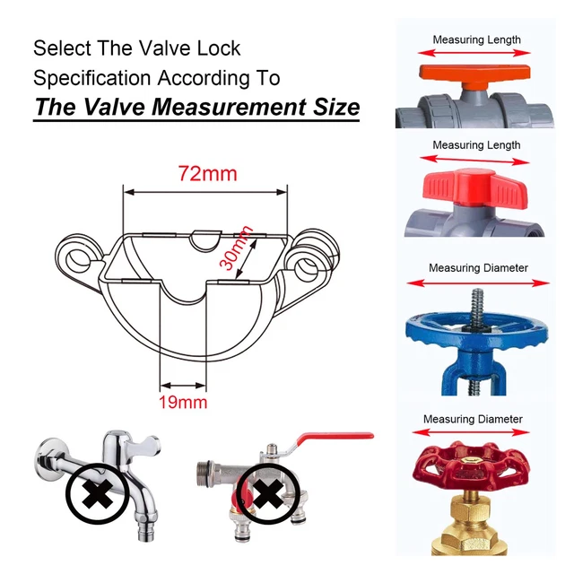GATE VALVE LOCKOUT Set Lockout Tagout Valve Set For Outdoor Garden 25 ...