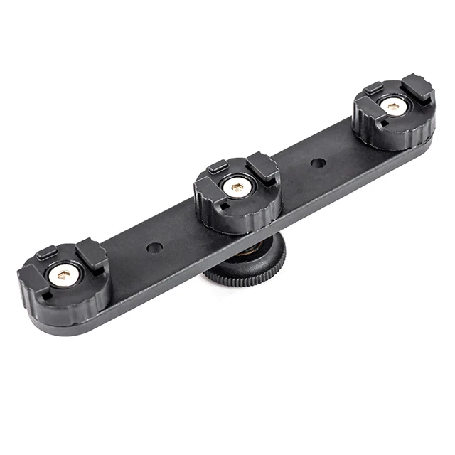 3 in 1 Aluminum Camera Triple Hot Shoe Mount Adapter Bracket Holder Support K
