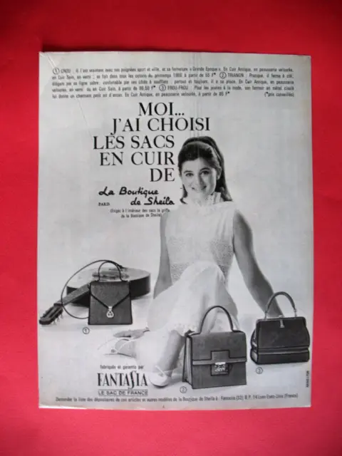 Fantasia La Boutique De Sheila Press Advertisement French Ad 1966 Leather Bag