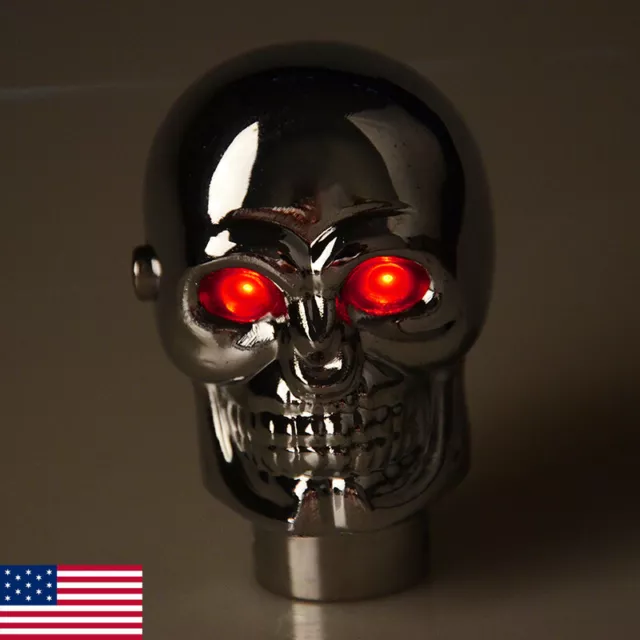 Blue/Red LED Skull Head Gear Car Shift Knob Shifter Lever MT Manual Transmission 3