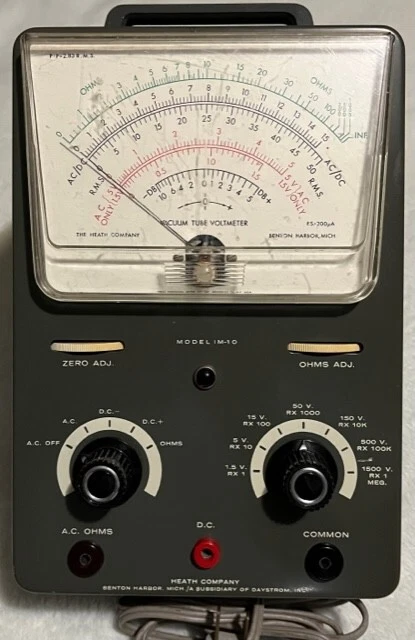 Vintage Heathkit IM-10 Vacuum Tube Voltmeter VTVM - Turns On