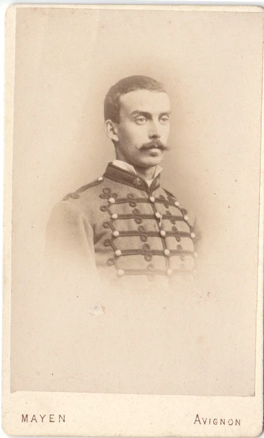 Photo CDV Paul Muteau – Tenue Jockey – Cavalerie Saumur – Tirage Original 1900