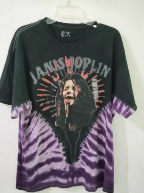 Official Licensed Janis JoplinTie Dye T-Shirt Mens Large Black New