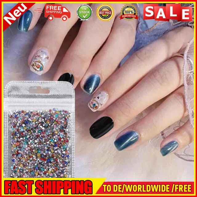 1000 Stück 3 mm Mixed Nail Art Strass wunderschöne DIY Maniküre Charms (Silber)