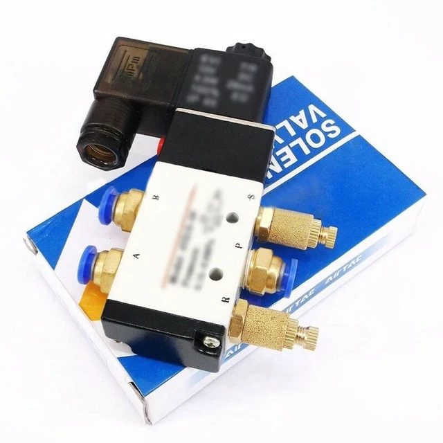 4V210-08 5-Way 2-Position Dc 24V Solénoïde Pneumatique Valve Bspt Connecteur Pot