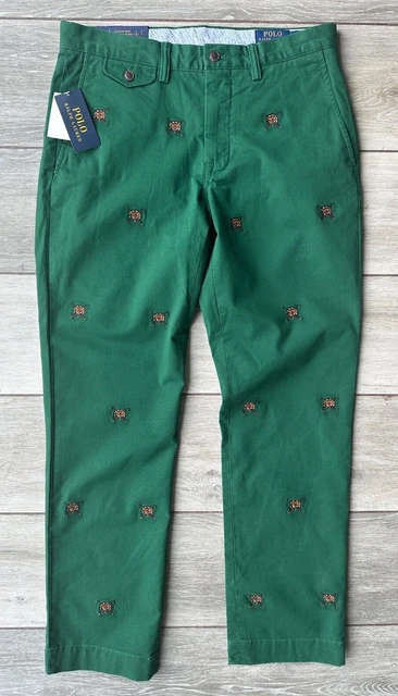 Ralph Lauren Polo Green M Classics 1 Straight Chino Trousers Pants  30" New Tags
