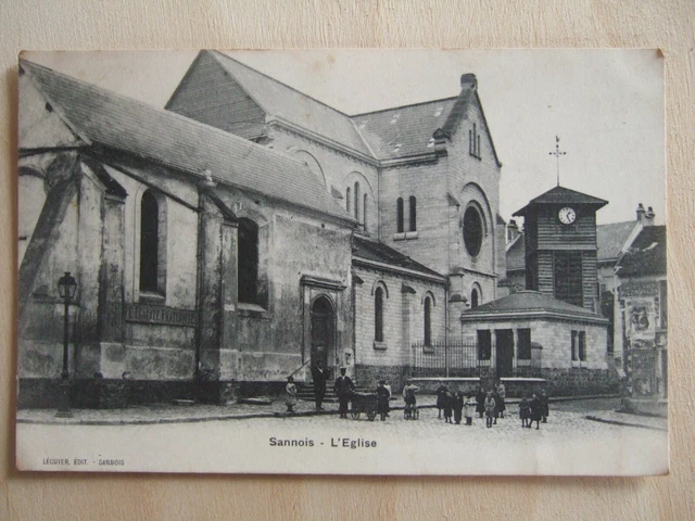 Cpa Sannois (95) L'eglise. Animee.