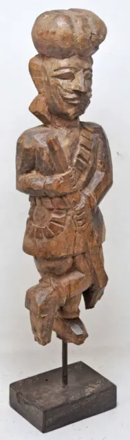 Antiguo De Madera Vigilante Figura Estatua Original Hecho a Mano Fino Tallado