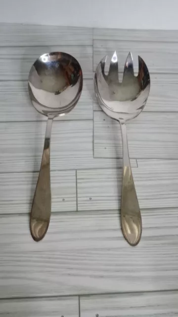 Reed & Barton Vintage To Antique Silverplated Salad Serving Spork & Spoon