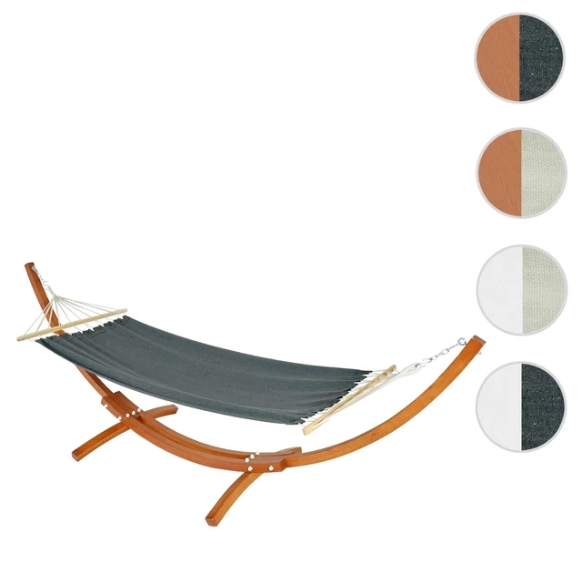 Hängematte mit Gestell HWC-J46, Hängeschaukel, bis 200kg Holzgestell FSC 320cm