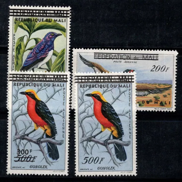 Mali 1960 Mi. 14-17 MNH 100% birds Airmail overprinted
