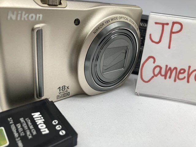 NIKON COOLPIX S9100 12.1MP Digital Camera Gold w/ Box Tested