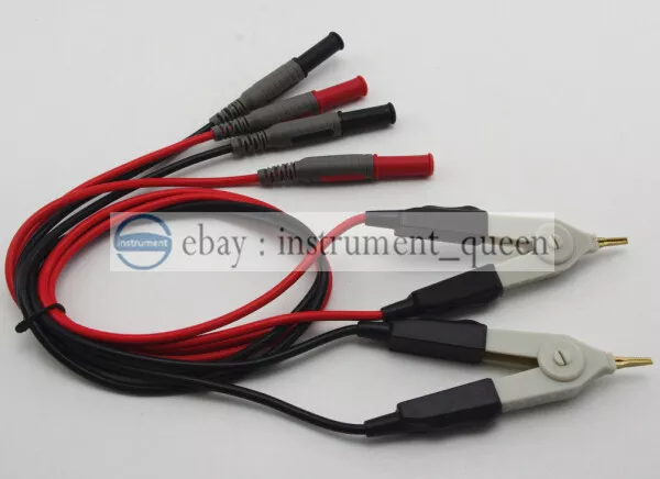 LCR Meter Test Leads Probes Terminal Kelvin Clip Wires 4mm Banana  Clip Cable