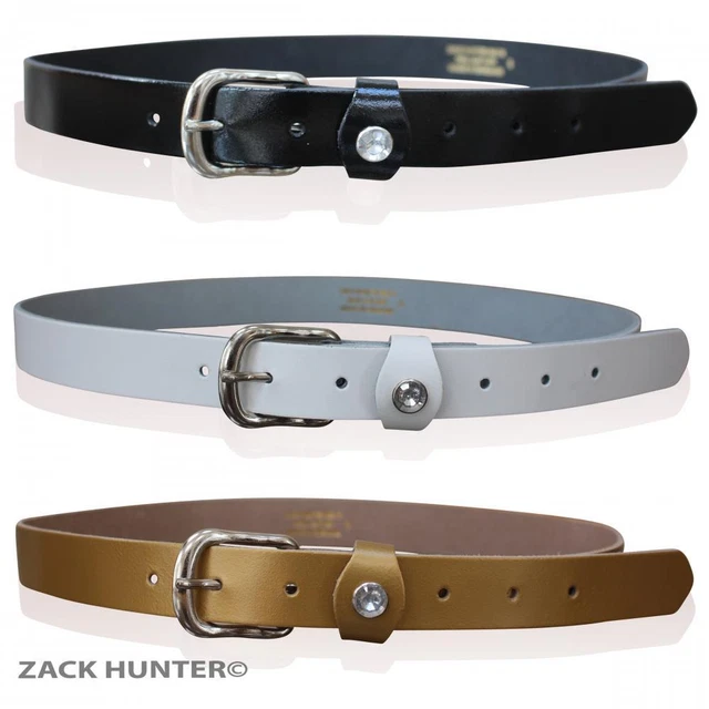 Childrens Leather Belts 1" Wide Kids Belt Girls Diamante Loop Made In England