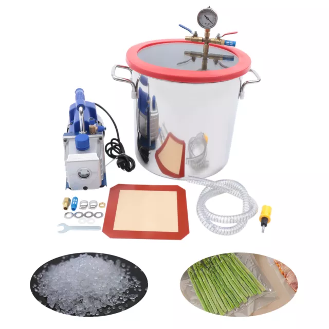 5 Gallon Vacuum Chamber Kit with 5 CFM Vacuum Pump Degassing Chamber 1/3HP SALE
