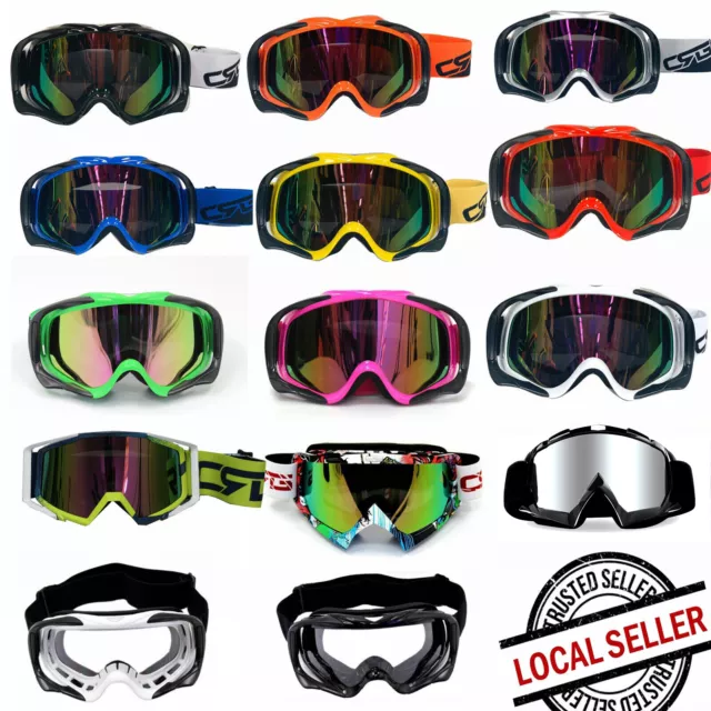 Clear Tinted lens Motocross Motorbike Goggles MX PIT Trail Dirt Quad Bike ATV