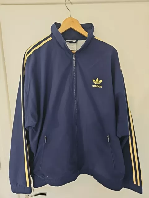 Navy blue and yellow adidas tracksuit clearance