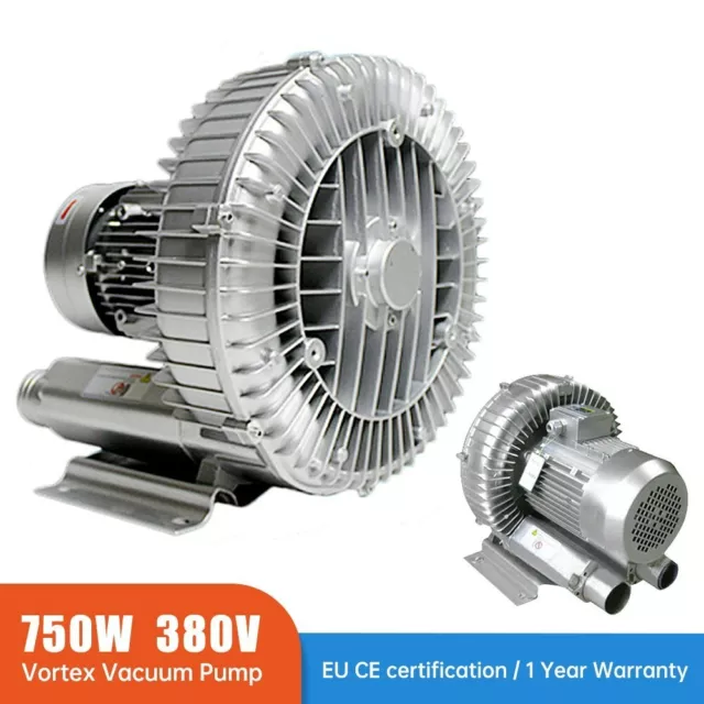 750W 0.75kw Industrial High Pressure Vortex Vacuum Pump 380V 3PH Dry Air Blower