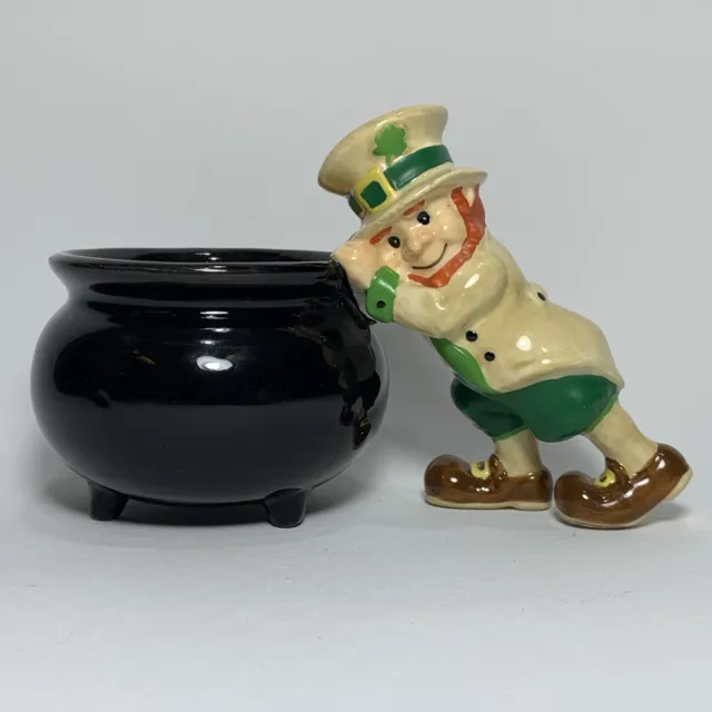 Russ Berrie Hand Painted Leprechaun St Patricks Day Candle Holder