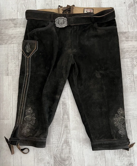 Lederhosen Stockerpoint Genuine Suede Traditional Bavarian Eu58 Over The Knee