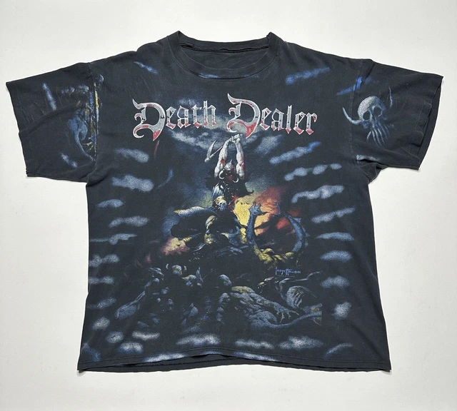 VINTAGE 1986 Death Dealer Frank Frazetta Art Tee FANTASY 80s