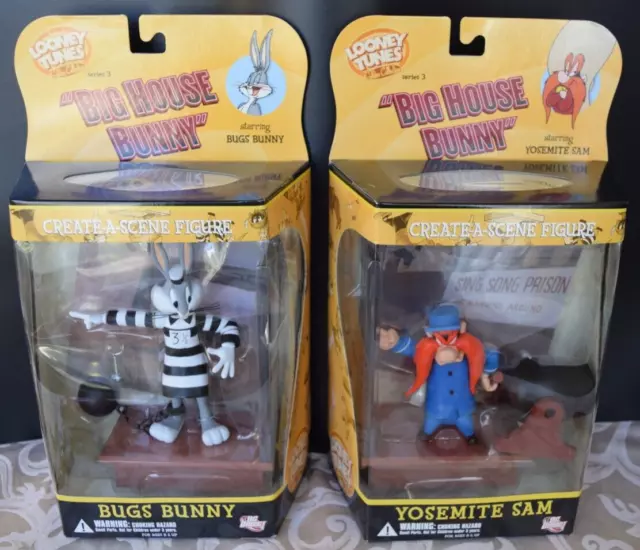 Set of 2 Looney Tunes Create-A-Scene "Big House Bunny" Bugs and Yosemite Figures