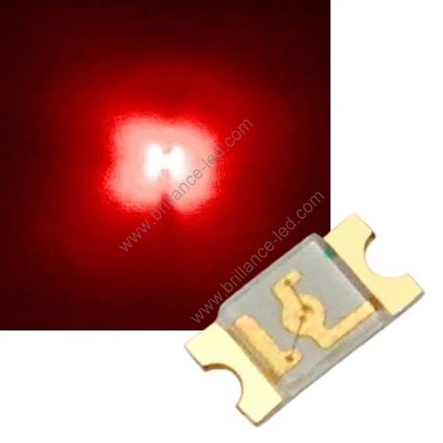 Everlight Opto 11-21SURC/S530-A2/TR8 LED CMS 1206 Rouge 71 Mcd 60 ° 20 MA 2 V Tape Cut - Foto 3