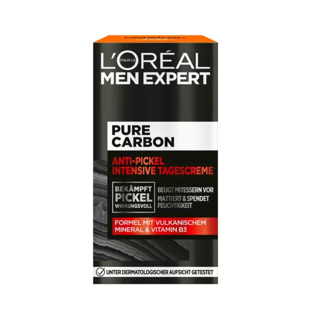 50ml Loreal Men Expert Pure Carbon Anti Pickel Intensive Tagescreme Vitamin B3