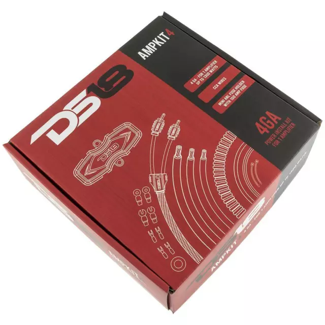 DS18 4 Gauge Amp Kit High Performance Amplifier Complete Install Wiring Cables