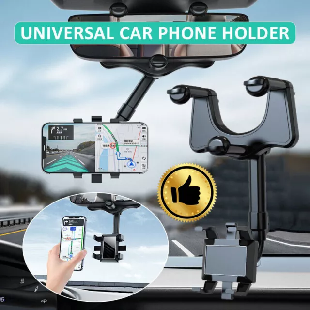 Support de téléphone de voiture rotatif à 360 ° pour iPhone 14 rétroviseur GPS