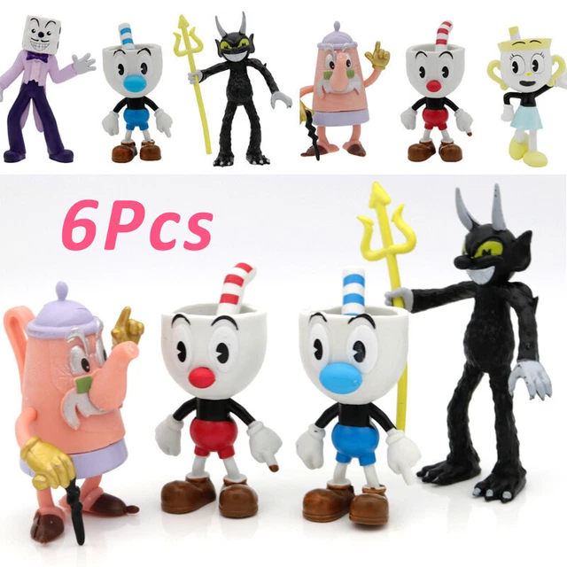 6 PCS/SET CUPHEAD Game Cuphead & Mugman Mecup And Brocup Figure For ...