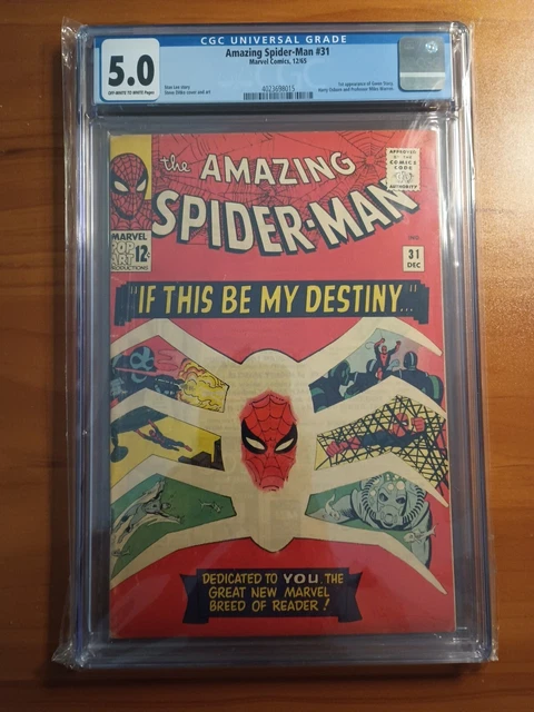 Amazing Spider-Man 31 (CGC 5.0) 1st app. of Gwen Stacy/ Ditko. 🔥 Silver Age 🗝