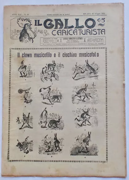 Satira Caricature - Il Gallo Caricaturista - Anno XXI - N° 26 - Giugno 1912